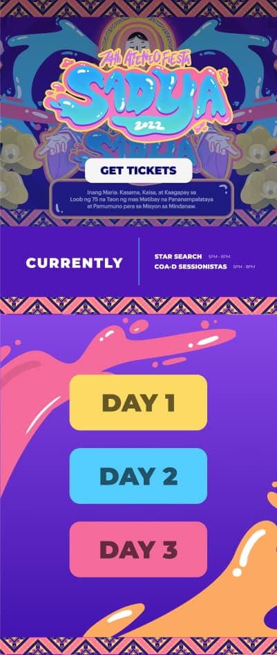 The Sadya 2022 website on mobile